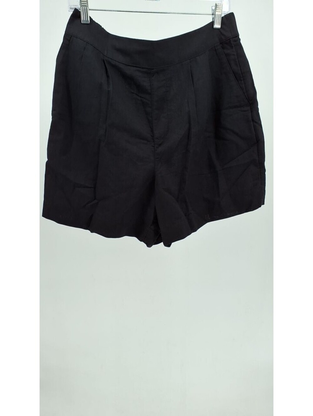 Pact coastal linen pleated blend shorts in black